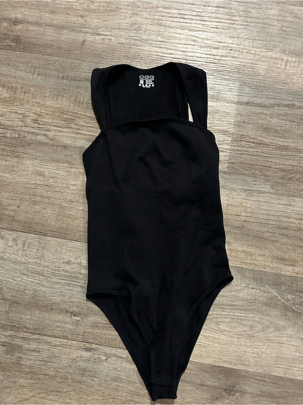 OQQ Black ribbed bodysuit #bodysuit #ribbed